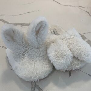 Crewcuts White Bunny Slippers for Kids